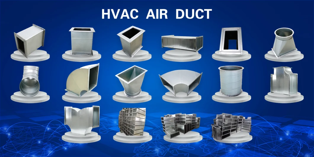 HVAC System Ventilation Air Ducting Galvanized Steel Spiral Round Air Condition Duct